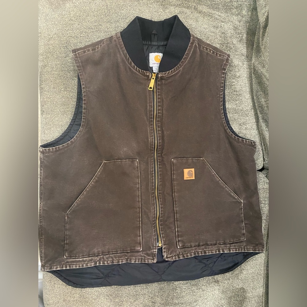 CARHARTT DUCK INSULATED RIB COLLAR VEST